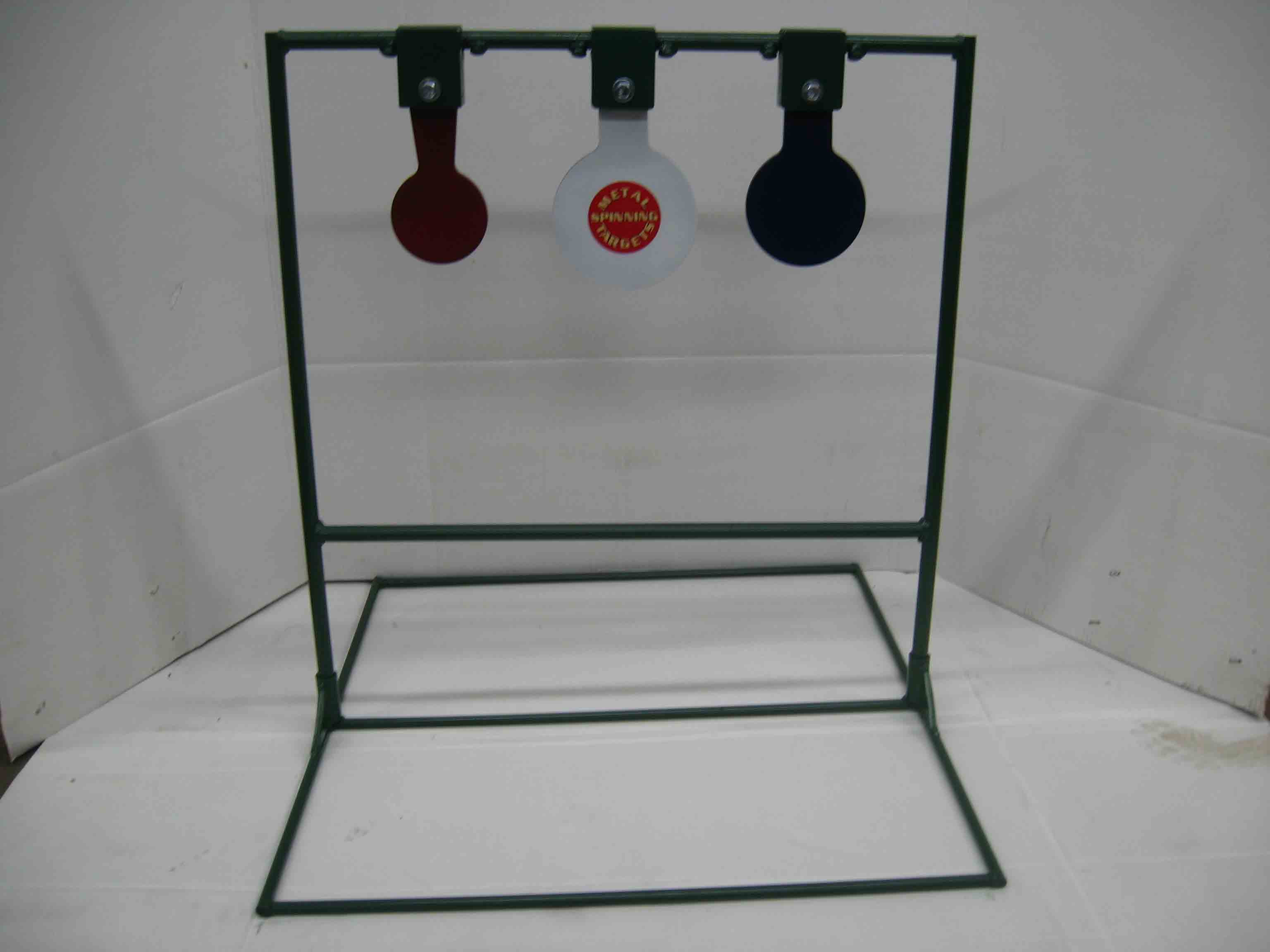 Triple shooting metal target stands with optional base